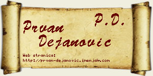 Prvan Dejanović vizit kartica